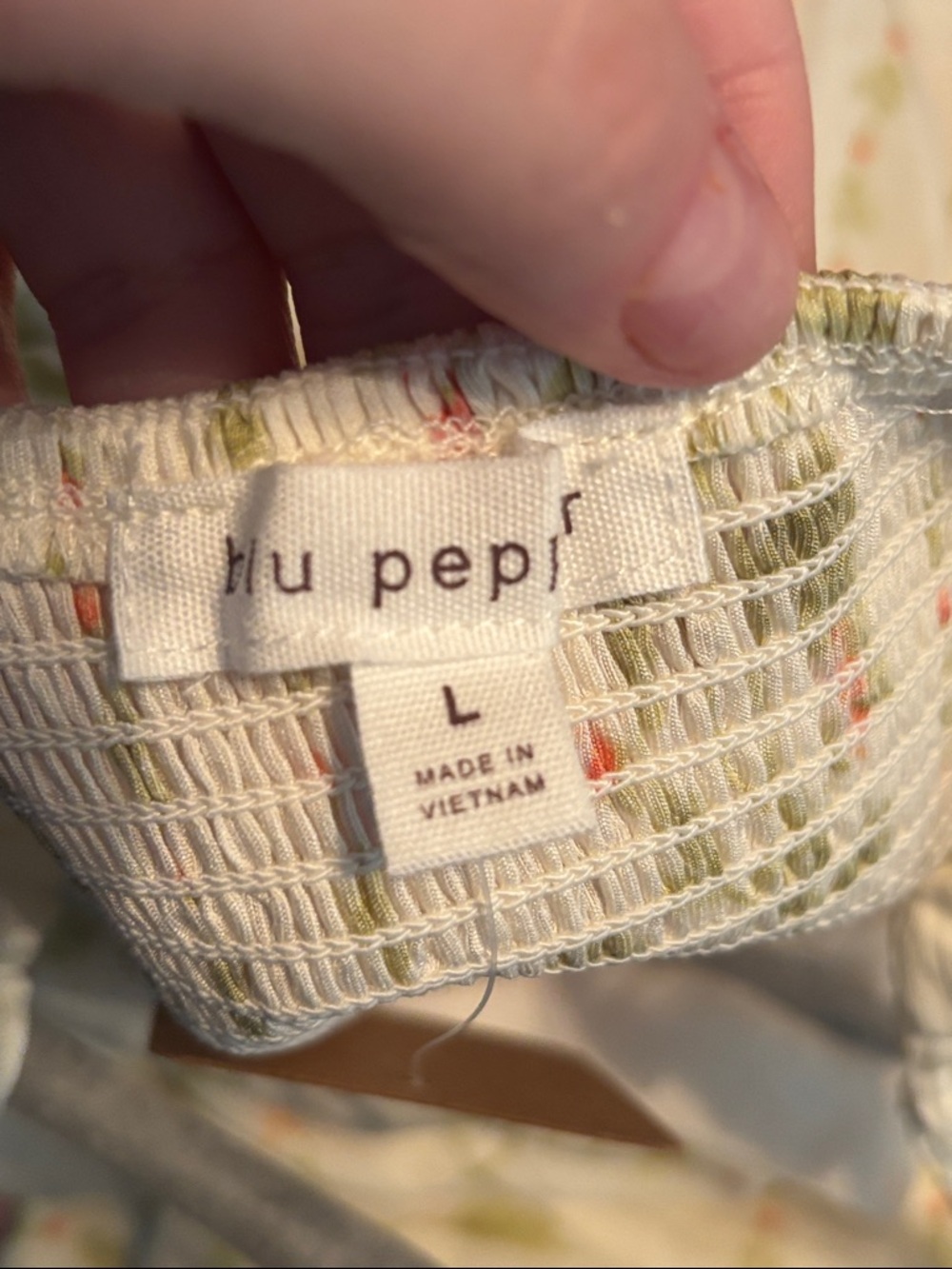 Blu Pepper Floral Square Panel Maxi Dress in Cream and Green Size Large - Picture 6 of 7